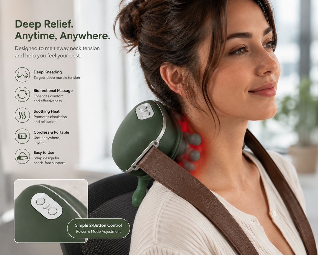 Gripz Luxe Massager - Heated Neck & Shoulder Relief