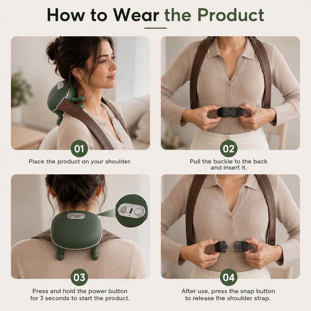 Gripz Luxe Massager - Heated Neck & Shoulder Relief