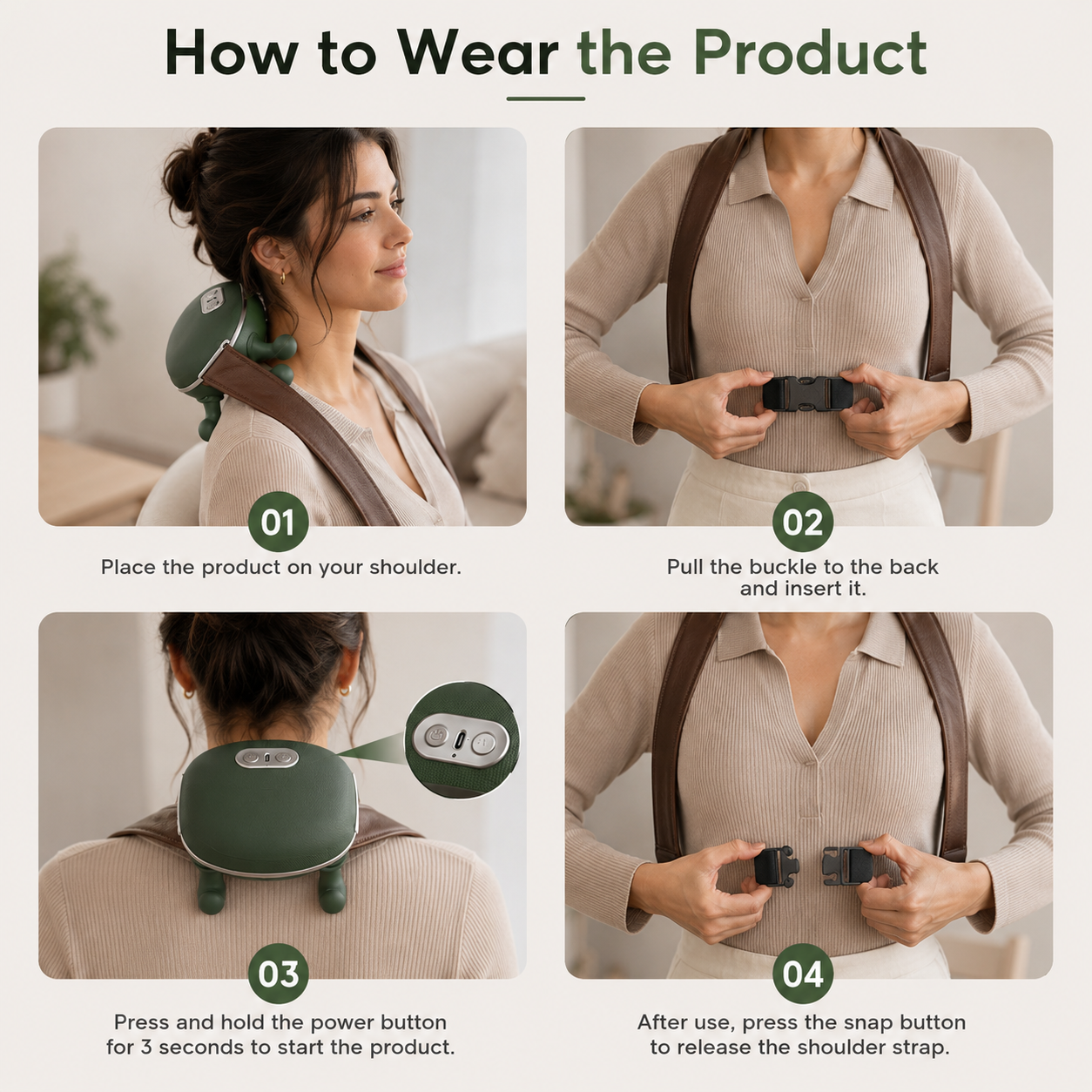 Gripz Luxe Massager - Heated Neck & Shoulder Relief